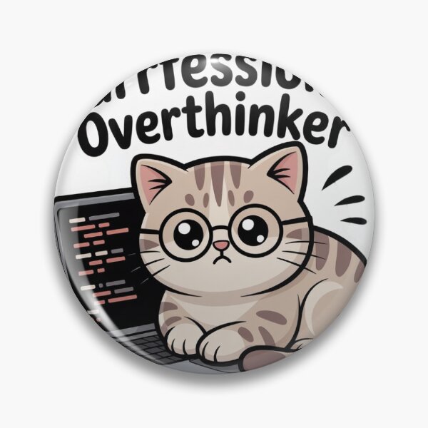Artikelvorschau, Purrfessional Overthinker – Niedliche Katzencodierung Sticker entworfen und verkauft von WahidaCreations.