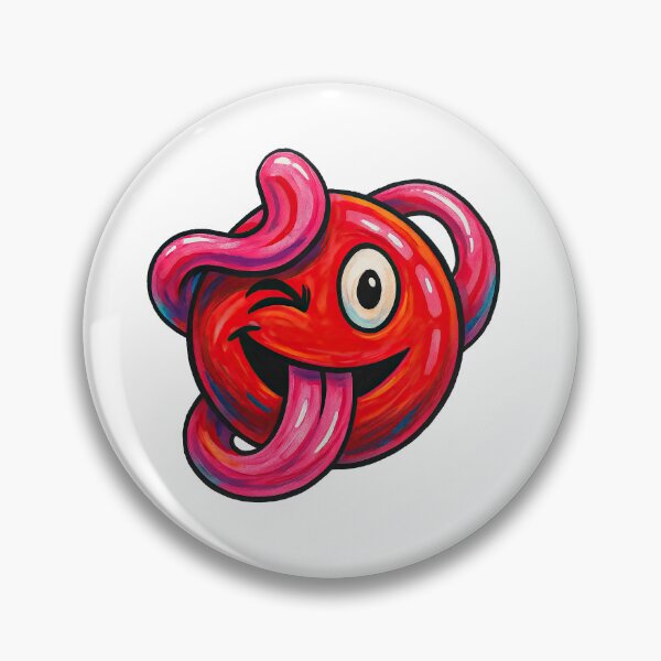 Item preview, Playful Red Emoji with Twisted Tongue Art designed and sold by ArtfulWeave.