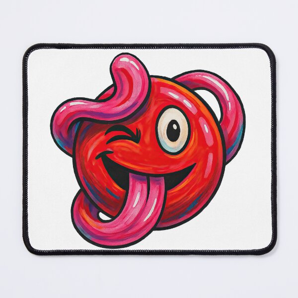 Item preview, Playful Red Emoji with Twisted Tongue Art designed and sold by ArtfulWeave.
