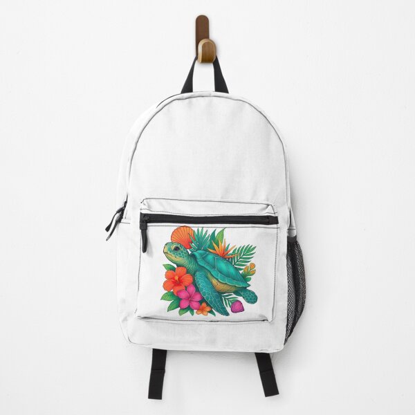 Item preview, Tropical Sea Turtle with Flowers and Leaves designed and sold by ArtfulWeave.