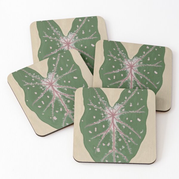 Item preview, Caladium Leaf handpainted with gouache designed and sold by HandmadeNinalu.