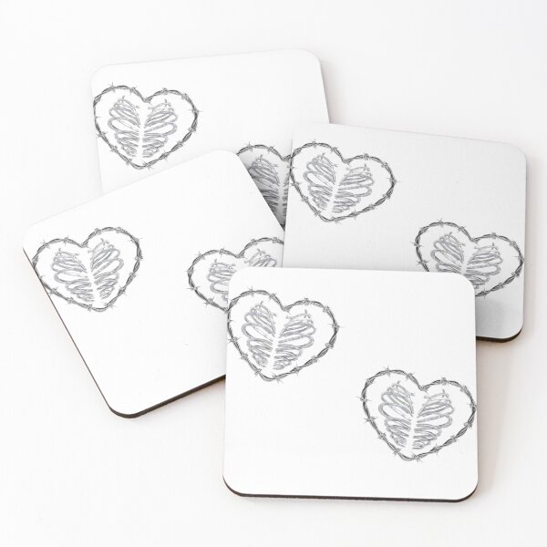 Item preview, barb wire heart and silver rib cages designed and sold by M-J-A-C.