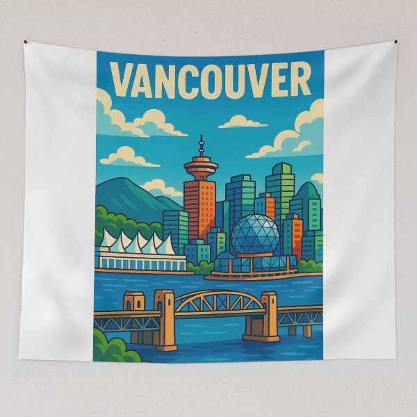 Item preview, Vancouver Skyline with Burrard Bridge and Science World designed and sold by Places On Earth.