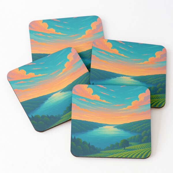 Item preview, Cayuga Lake Sunset with Vineyard Slopes designed and sold by Places On Earth.
