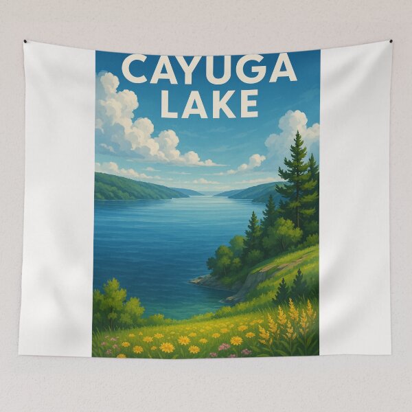 Item preview, Cayuga Lake Wildflower Meadow Overlook designed and sold by Places On Earth.