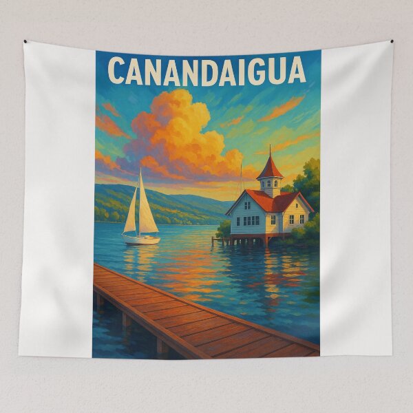 Item preview, Canandaigua Lake Sunset with Sailboat designed and sold by Places On Earth.