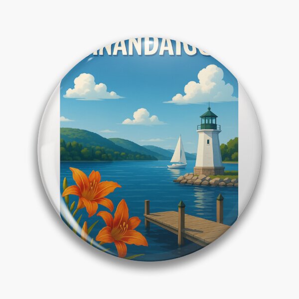 Item preview, Canandaigua Lighthouse and Summer Flowers designed and sold by Places On Earth.
