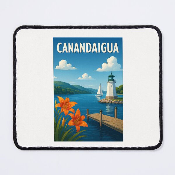 Item preview, Canandaigua Lighthouse and Summer Flowers designed and sold by Places On Earth.