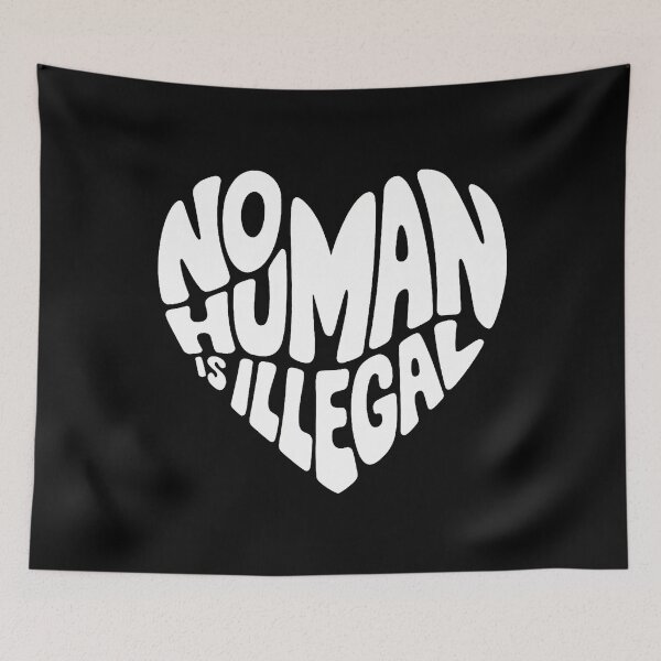 Item preview, No Human Is Illegal Heart Keep The Immigrant Social Justice designed and sold by SteveAllentc.