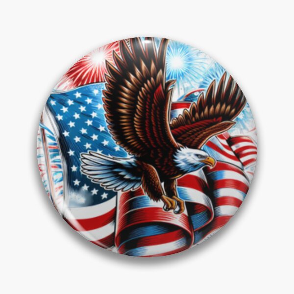 Artikelvorschau, Weißkopfseeadler mit Feuerwerk und Flagge entworfen und verkauft von Iuqiune.