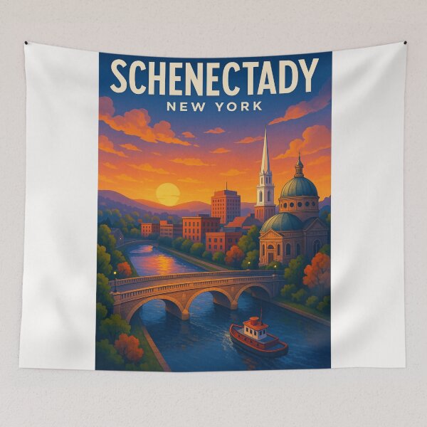 Item preview, Schenectady Riverfront at Dusk designed and sold by Places On Earth.