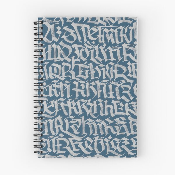 Item preview, Gothic Calligraphy Pattern in Blue and Beige designed and sold by Trendy Sticker & Merch Collection - Express Yourself.