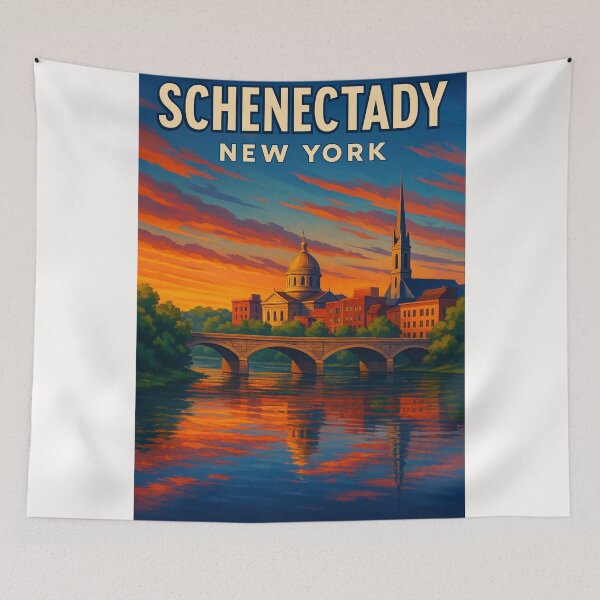 Item preview, Sunset Skyline of Schenectady designed and sold by Places On Earth.