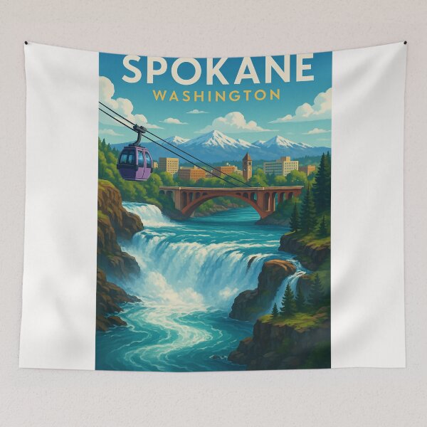 Item preview, Spokane Waterfalls and Cable Car designed and sold by Places On Earth.