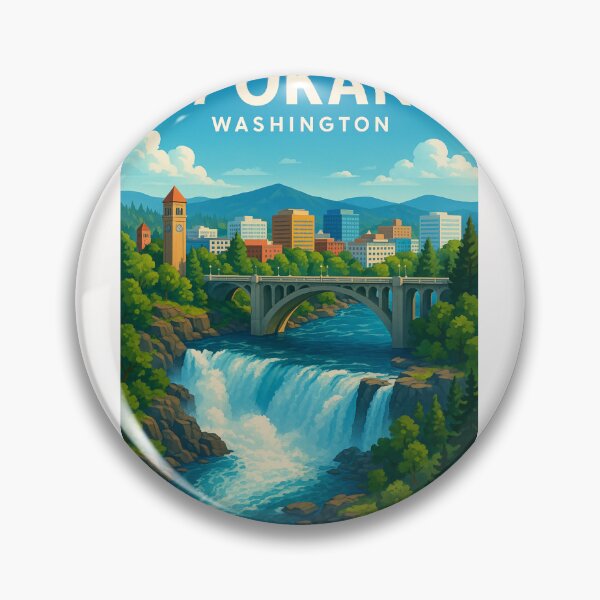Item preview, Downtown Spokane and the Falls designed and sold by Places On Earth.