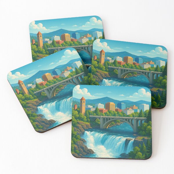 Item preview, Downtown Spokane and the Falls designed and sold by Places On Earth.
