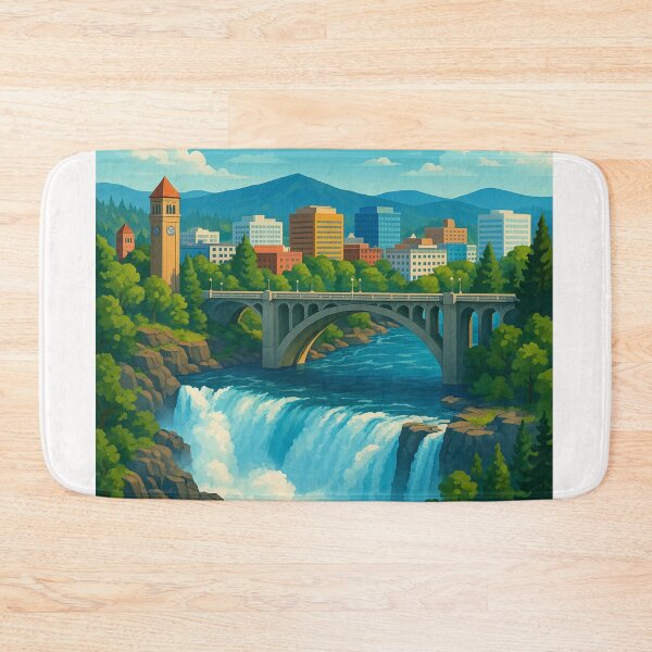 Item preview, Downtown Spokane and the Falls designed and sold by Places On Earth.