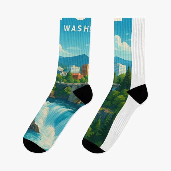 Item preview, Downtown Spokane and the Falls designed and sold by Places On Earth.