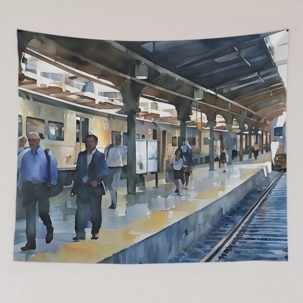 Artikelvorschau, Pendeln zum Hoboken Terminal entworfen und verkauft von RCWatercolours.