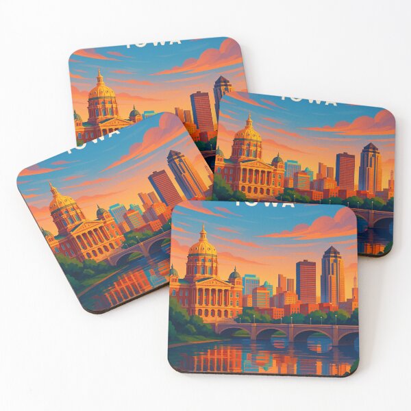 Item preview, Des Moines Capitol and Skyline at Sunset designed and sold by Places On Earth.