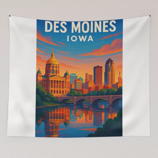Item preview, Des Moines Capitol and Skyline at Sunset designed and sold by Places On Earth.