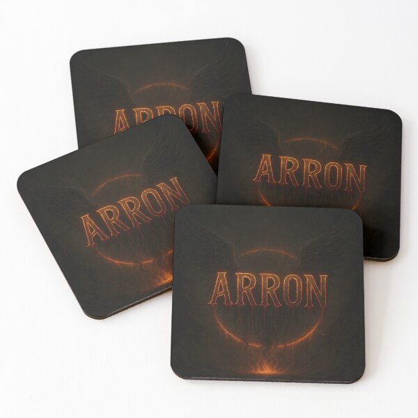 Item preview, Arron Fallen Angel Sigil – Gothic Winged Name with Dripping Dark Light designed and sold by VoidBloom Studio.