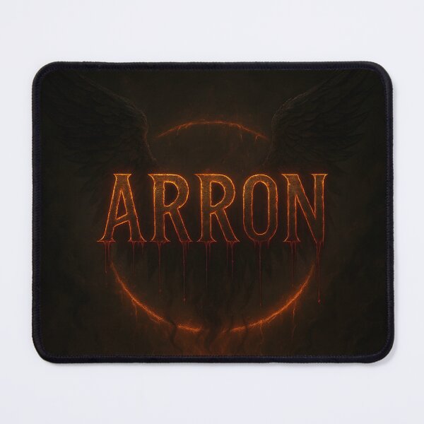 Item preview, Arron Fallen Angel Sigil – Gothic Winged Name with Dripping Dark Light designed and sold by VoidBloom Studio.