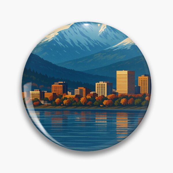 Item preview, Anchorage Cityscape and Autumn Trees designed and sold by Aryabek.