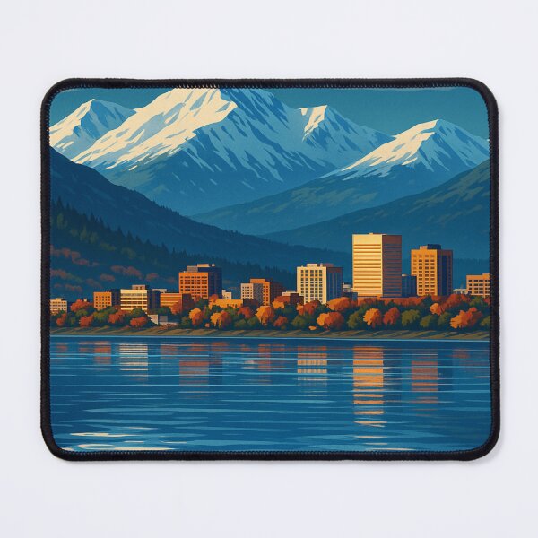 Item preview, Anchorage Cityscape and Autumn Trees designed and sold by Aryabek.