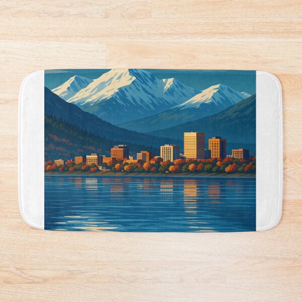 Item preview, Anchorage Cityscape and Autumn Trees designed and sold by Aryabek.