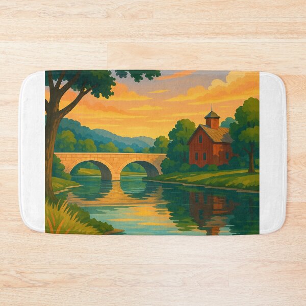 Item preview, Boerne Stone Bridge and Rural Scene designed and sold by Aryabek.