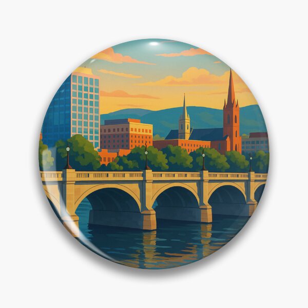 Item preview, Wilkes-Barre Riverfront Bridge Scene designed and sold by Aryabek.