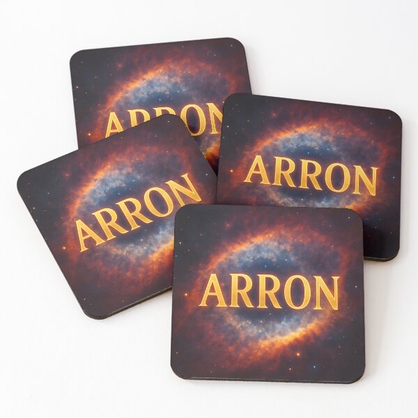 Item preview, ARRON Cosmic Fire Eye Name Design – Bold Space Art Typography designed and sold by VoidBloom Studio.