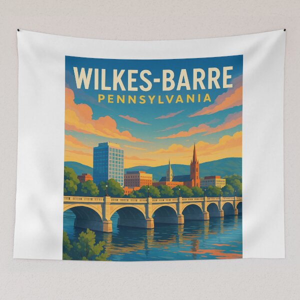 Item preview, Wilkes-Barre Riverfront Bridge Scene designed and sold by Aryabek.