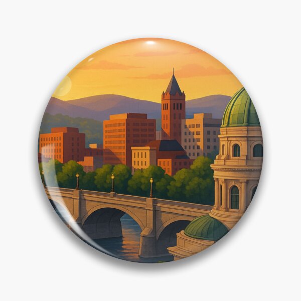 Item preview, Wilkes-Barre Sunset Over River and Dome designed and sold by Aryabek.