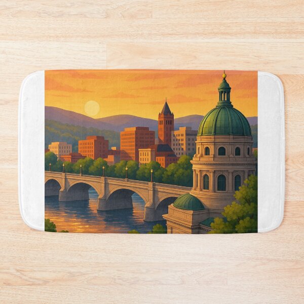 Item preview, Wilkes-Barre Sunset Over River and Dome designed and sold by Aryabek.