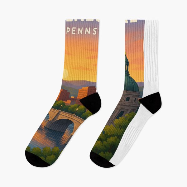 Item preview, Wilkes-Barre Sunset Over River and Dome designed and sold by Aryabek.