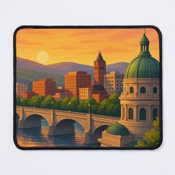 Item preview, Wilkes-Barre Sunset Over River and Dome designed and sold by Aryabek.