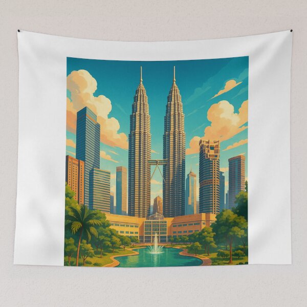 Item preview, KLCC Skyline and Fountain View designed and sold by Aryabek.