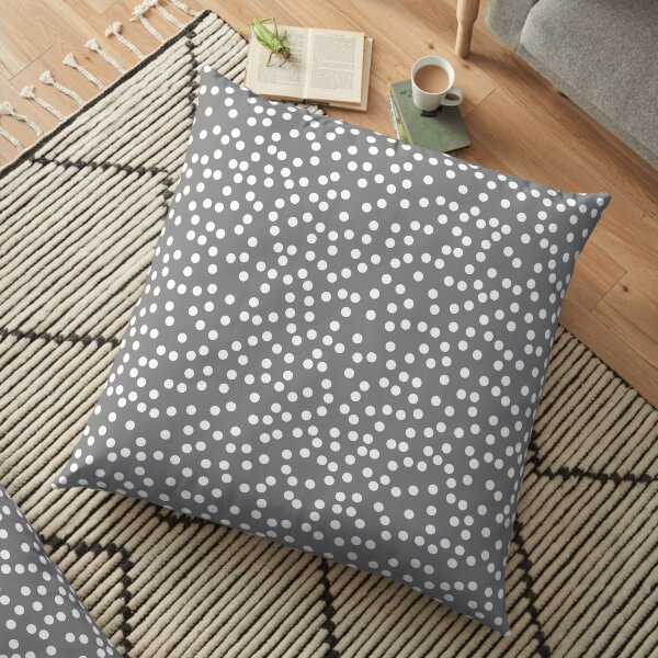 Simple Gray and White Polka Dots Floor Pillow