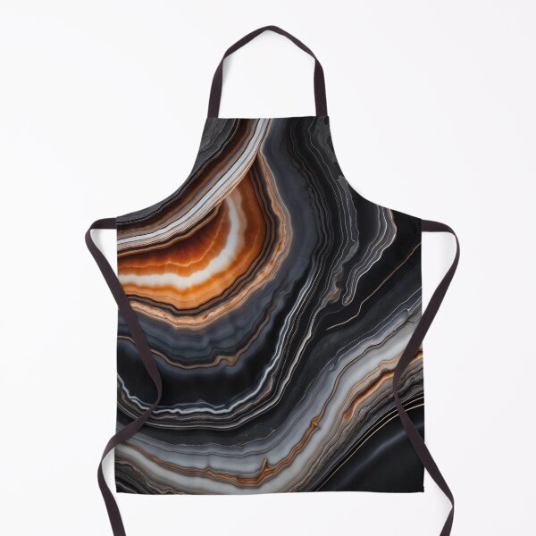 Item preview, Mesmerizing Abstract Agate Stone Layers in Black, Grey, and Orange designed and sold by SolaoLab.