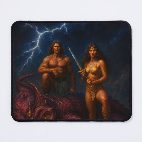 Item preview, Barbarian II Retro Fantasy Video Game Art designed and sold by Retr0Tshirts.