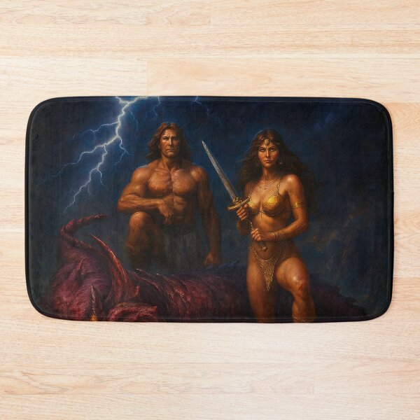 Item preview, Barbarian II Retro Fantasy Video Game Art designed and sold by Retr0Tshirts.