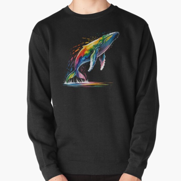 Item preview, Rainbow Whale Splash Colorful Ocean Animal Art designed and sold by PosiMCreations.
