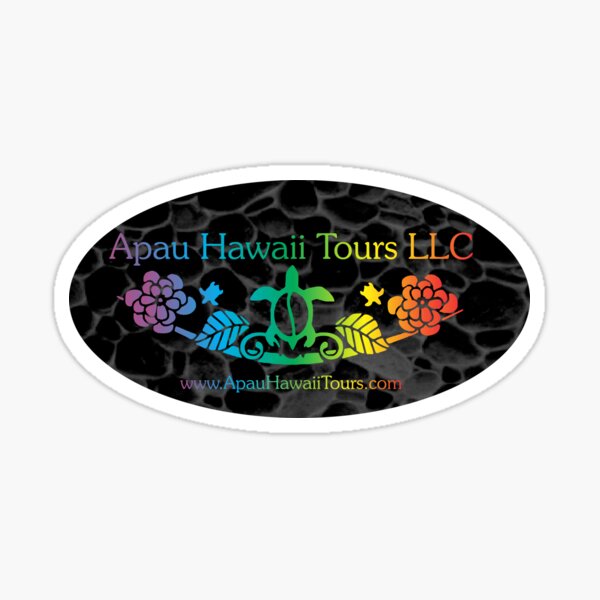Apau Hawaii Tours' Logo On Lava Rocks Sticker