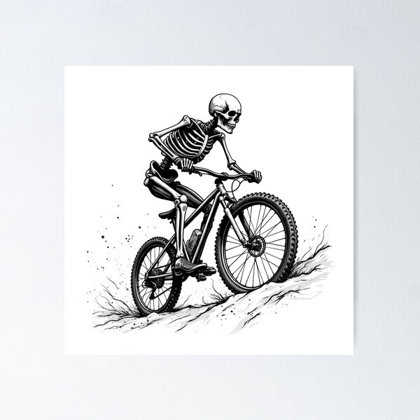 Item preview, Skeleton riding a mountain bike designed and sold by Danh Style.