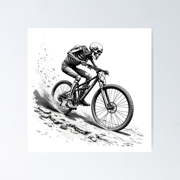 Item preview, Skeleton riding a mountain bike designed and sold by Danh Style.