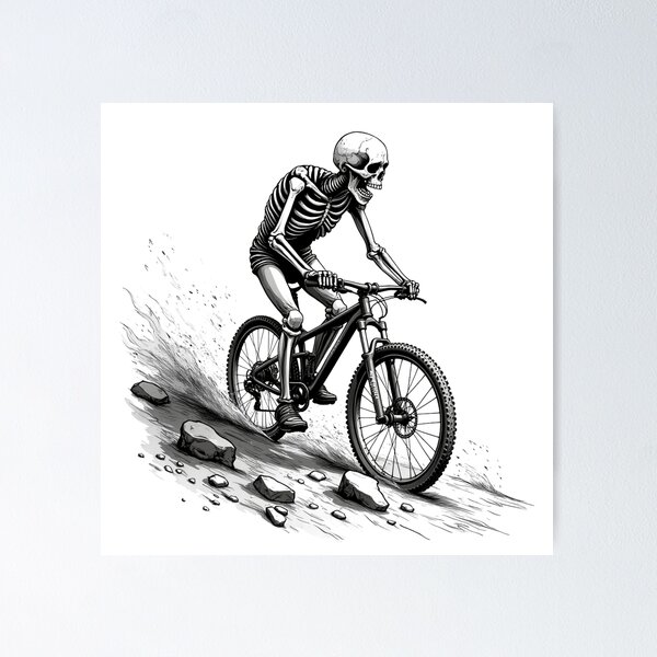Item preview, Skeleton riding a mountain bike designed and sold by Danh Style.
