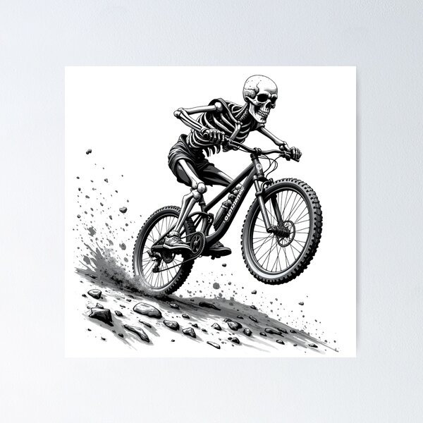 Item preview, Skeleton riding a mountain bike designed and sold by Danh Style.