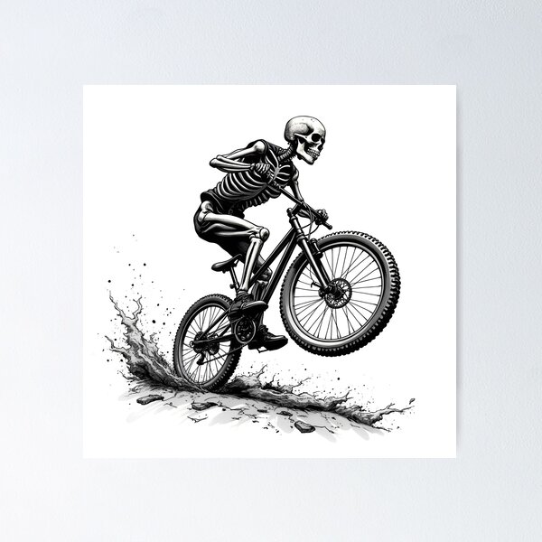 Item preview, Skeleton riding a mountain bike designed and sold by Danh Style.